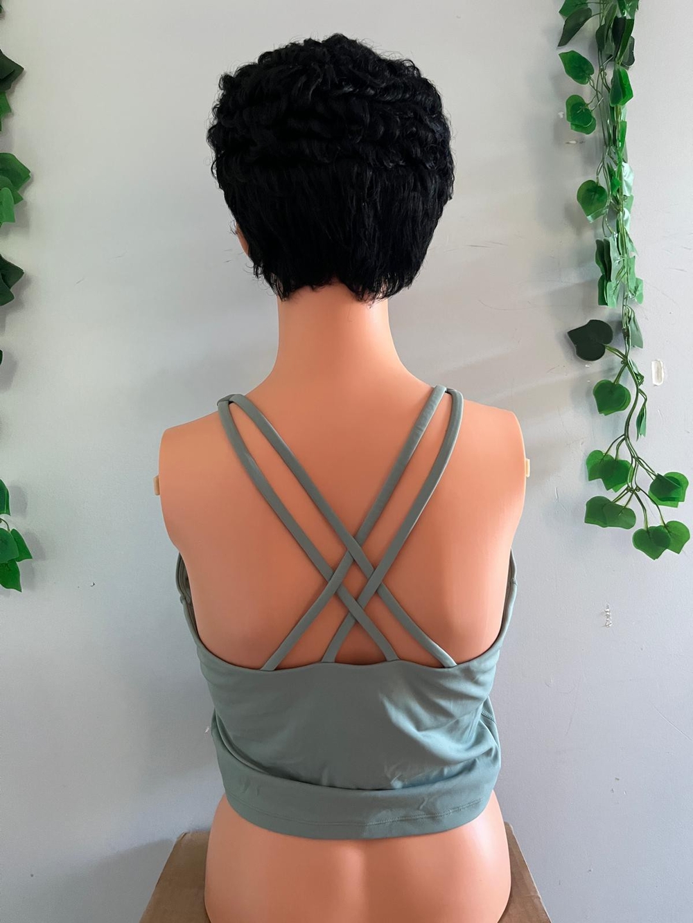 Crossback Seamless Bandeau Bralette — Sage Green